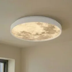 LED Deckenlampe Lune Lindby, alu / grau / zink, für Wohn- / Esszimmer, Kunststoff, Modern, LED Deckenleuchte