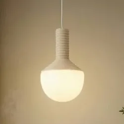 Hängelampe Florine Lucande, dimmbar, creme / amber, für Wohn- / Esszimmer, Keramik, Design, Pendelleuchte