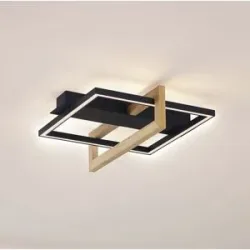 LED Deckenlampe Holamu Lindby, schwarz, für Wohn- / Esszimmer, Aluminium, Modern, LED Deckenleuchte