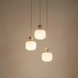 Glas Hängelampe Ballo TK Lighting, dimmbar, creme / amber, für Wohn- / Esszimmer, Glas, Pendelleuchte
