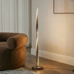 LED Stehlampe Jaren Lindby, braun / rost, für Wohn- / Esszimmer, Metall, Modern, LED Stehlampe