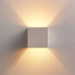 Wandlampe Kay Lindby, dimmbar, weiß / opal, für Wohn- / Esszimmer, Gips / Ton, Modern, Wandleuchte, Wandlampe Innen