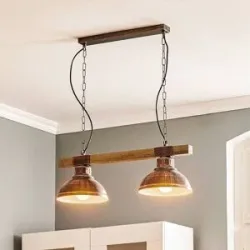 Hängelampe Hakon Luminex, dimmbar, braun / rost, für Wohn- / Esszimmer, Metall, Vintage, Pendelleuchte