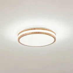 LED Deckenlampe Emiva Lindby, Holz hell, für Wohn- / Esszimmer, Holz, Modern, LED Deckenleuchte