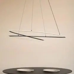 Hängelampe Gavril Lucande, dimmbar, schwarz, für Wohn- / Esszimmer, Metall, Modern