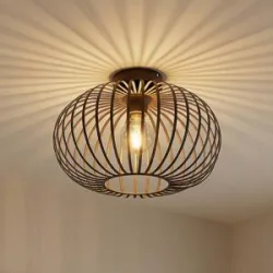 Deckenlampe Nahele Lindby, dimmbar, für Wohn- / Esszimmer, Metall, Vintage, Deckenlampe