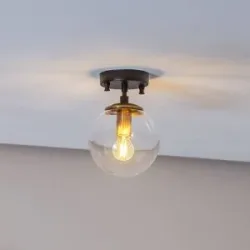 Deckenlampe Atmaca 10205 Opviq, dimmbar, bronze / altmessing, für Wohn- / Esszimmer, Glas, Deckenlampe