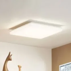 Prios LED-Deckenlampe Artin, 33 cm, weiß, eckig, Sensor Artin PRIOS, weiß / opal, für Badezimmer, Kunststoff, Modern, Deckenlampe mit Sensor