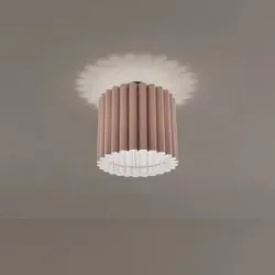 Deckenlampe Aria Duolla, dimmbar, braun / rost, für Wohn- / Esszimmer, Textil / Stoff / Seide, Deckenlampe