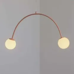 Hängelampe Una 2 ALDEX, dimmbar, rot, für Wohn- / Esszimmer, Metall, Pendelleuchte