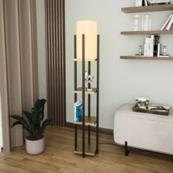 Stehlampe 8115 Opviq, schwarz, für Wohn- / Esszimmer, Metall, Stehlampe