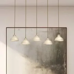 Hängelampe Sven Luminex, dimmbar, creme / amber, für Wohn- / Esszimmer, Metall, Industrielles Design, Pendelleuchte