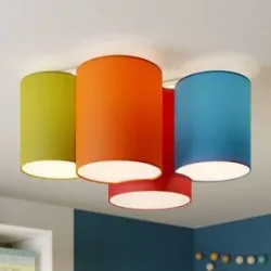 Deckenlampe Mona TK Lighting, dimmbar, Multicolour, für Schlafzimmer, Textil / Stoff / Seide, Modern, Deckenlampe