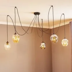 Glas Hängelampe Starla EMIBIG LIGHTING, dimmbar, schwarz, für Wohn- / Esszimmer, Glas, Modern, Pendelleuchte