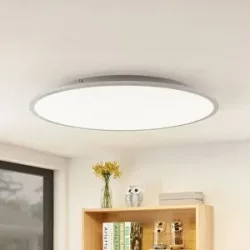 LED Deckenlampe Narima Lindby, alu / grau / zink, für Küche, Kunststoff, Modern, LED Deckenleuchte