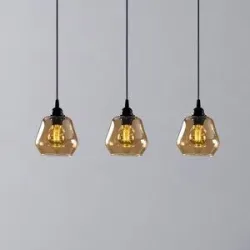 Glas Hängelampe Gold 032 Opviq, dimmbar, messing / gold, für Wohn- / Esszimmer, Glas, Pendelleuchte