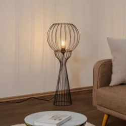 Stehlampe Mercure HELAM, schwarz, für Wohn- / Esszimmer, Metall, Stehlampe
