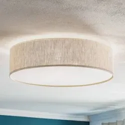 Deckenlampe Leano Eko-Light, dimmbar, alu / grau / zink, für Wohn- / Esszimmer, Textil / Stoff / Seide, Modern, Deckenlampe