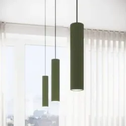 Hängelampe ALORA SOLLUX LIGHTING, dimmbar, grün, für Wohn- / Esszimmer, Aluminium, Pendelleuchte