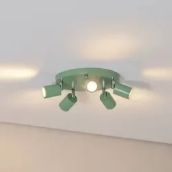 Deckenstrahler Fun, hellgrün, Ø 30 cm, verstellbar, GU10 Fun Luminex, dimmbar, grün, für Wohn- / Esszimmer, Metall, Modern, Strahler