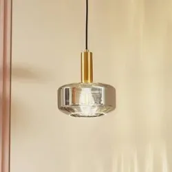 Glas Hängelampe Hildur Lindby, dimmbar, alu / grau / zink, für Wohn- / Esszimmer, Glas, Pendelleuchte