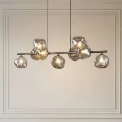 Glas Hängelampe Lava TK Lighting, dimmbar, braun / rost, für Wohn- / Esszimmer, Glas, Pendelleuchte