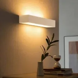 Wandlampe Matteo Lindby, dimmbar, weiß / opal, für Wohn- / Esszimmer, Gips / Ton, Modern, Wandleuchte, Wandlampe Innen