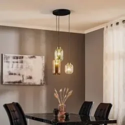 Glas Hängelampe Marco Green TK Lighting, dimmbar, klar / transparent, für Wohn- / Esszimmer, Glas, Modern, Pendelleuchte