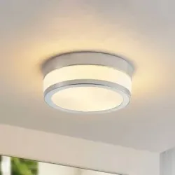 Deckenlampe Flavi Lindby, dimmbar, chrom / silber, für Badezimmer, Glas, Modern, Deckenlampe
