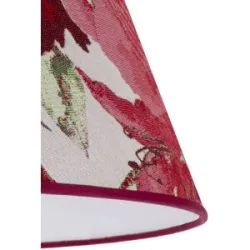 Lampenschirm Sofia Höhe 31 cm, Blumenmuster rot Duolla, rot, Textil / Stoff / Seide