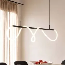 Hängelampe Kisune Lucande, schwarz, für Wohn- / Esszimmer, Kunststoff, Modern