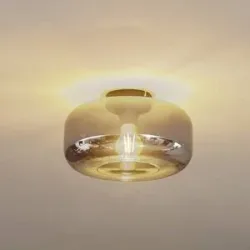 Deckenlampe Hildur Lindby, dimmbar, alu / grau / zink, für Wohn- / Esszimmer, Glas, Deckenlampe