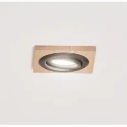 Deckeneinbauleuchte Tobby, 10 x cm, Eichenholz, GU10 Tobby Lamkur, dimmbar, Holz hell, für Wohn- / Esszimmer, Holz, Skandinavisch, Einbaustrahler