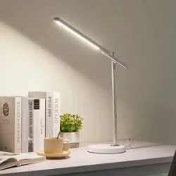LED Schreibtischlampe Valtorin Lindby, dimmbar, weiß / opal, für Arbeitszimmer / Büro, Kunststoff, Modern, LED Tischlampe