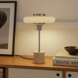 Tischlampe Branford Lindby, creme / amber, für Wohn- / Esszimmer, Metall, Vintage, Tischlampe