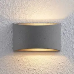 Wandlampe Edvin Lindby, dimmbar, alu / grau / zink, für Wohn- / Esszimmer, Beton, Modern, Wandleuchte, Wandlampe Innen