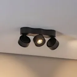 LED Deckenlampe Rotari Arcchio, dimmbar, schwarz, für Wohn- / Esszimmer, Aluminium, Modern, LED Deckenleuchte