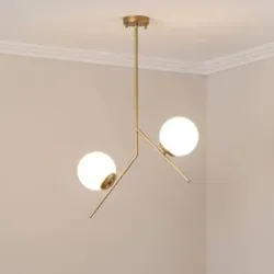 Glas Hängelampe Dolunay Opviq, dimmbar, messing / gold, für Wohn- / Esszimmer, Metall, Modern, Pendelleuchte