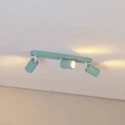 Deckenstrahler Livia, mintgrün, 52 cm, 3-flg., Metall, GU10 Livia TK Lighting, dimmbar, grün, für Kinderzimmer, Metall, Strahler