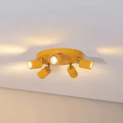 Deckenstrahler Fun, gelb, Ø 30 cm, verstellbar, GU10 Fun Luminex, dimmbar, gelb / orange, für Wohn- / Esszimmer, Metall, Modern, Strahler