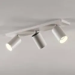 Arcchio Strahler Brinja, weiß, eckig, Ø 6 cm, 3-flg., GU10 Brinja Arcchio, dimmbar, weiß / opal, für Flurbereich, Aluminium, Modern, Strahler