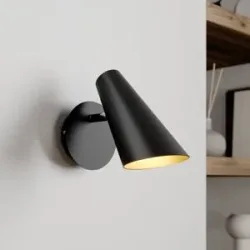 Wandlampe Wibke Lucande, schwarz, für Wohn- / Esszimmer, Metall, Skandinavisch, Wandleuchte, Wandlampe Innen