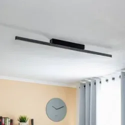 LED Deckenlampe Zino Quitani, dimmbar, schwarz, für Flurbereich, Aluminium, Modern, LED Deckenleuchte