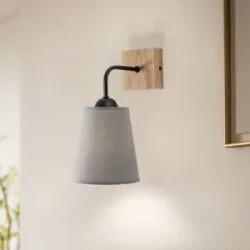 Wandlampe Risco Envostar, dimmbar, alu / grau / zink, für Wohn- / Esszimmer, Textil / Stoff / Seide, Wandleuchte, Wandlampe Innen