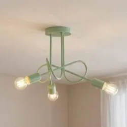 Deckenlampe Oxford HELAM, dimmbar, grün, für Wohn- / Esszimmer, Metall, Modern, Deckenlampe