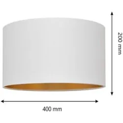 Lampenschirm Alba, Ø 40 cm, E27, weiß/gold Alba HELAM, weiß / opal, für Wohn- / Esszimmer, Textil / Stoff / Seide