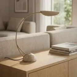 Schreibtischlampe Rivera Lucande, alu / grau / zink, für Wohn- / Esszimmer, Metall, Modern, Tischlampe