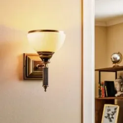 Wandlampe Petro Jupiter, dimmbar, bronze / altmessing, für Wohn- / Esszimmer, Metall, Antik, Wandleuchte, Wandlampe Innen
