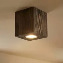 Deckenlampe Tuni Envostar, dimmbar, Holz dunkel, für Wohn- / Esszimmer, Holz, Modern, Deckenlampe