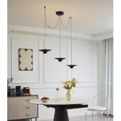 Hängelampe Norvind Lindby, dimmbar, schwarz, für Wohn- / Esszimmer, Metall, Modern